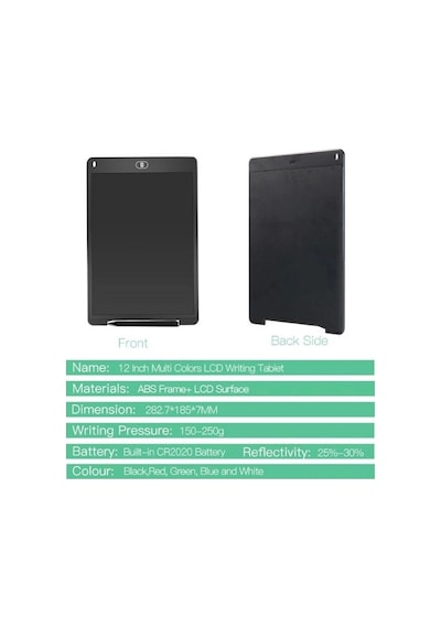 Elektronik 12" Siyah LCD Yazma Tableti Çizim ve Yazı Tahtası