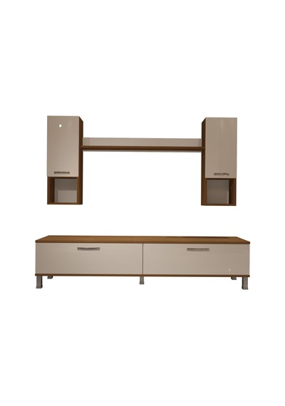 Decoraktiv Eko 5da Slm Std Krom Ayaklı Tv Ünitesi Tv Sehpası Ceviz - Beyaz