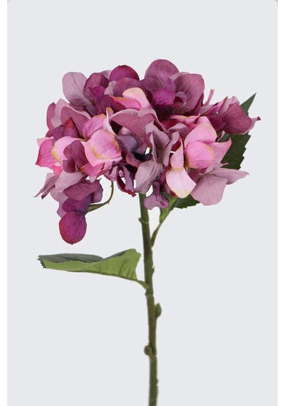Yapay Tek Dal Pastel Ortanca Dalı 58 Cm Mor Mor