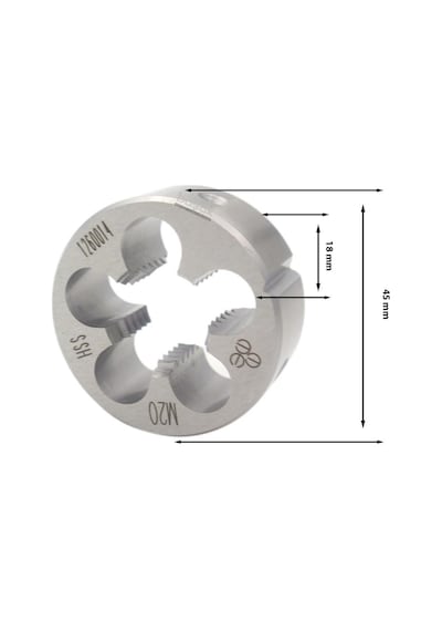 Mte M20 X 2.5 Pafta Normal Vidalı Hss Dın 223/b