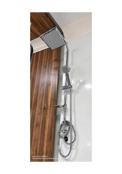 Espina Banyo Bataryası Lavabo Bataryası Dst19-3 Kare Yağmur Duş Sistemi 3'lü Krom Set