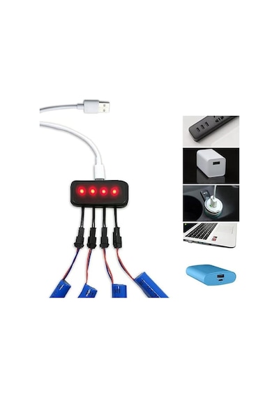 Powermaster Pm-29140 4in1 Sm-2p Soket 3.7v Lityum Pil Usb Splitter Şarj Aleti