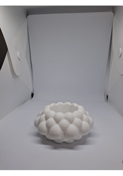 İkili Bubble Tealight Mumluk Beyaz