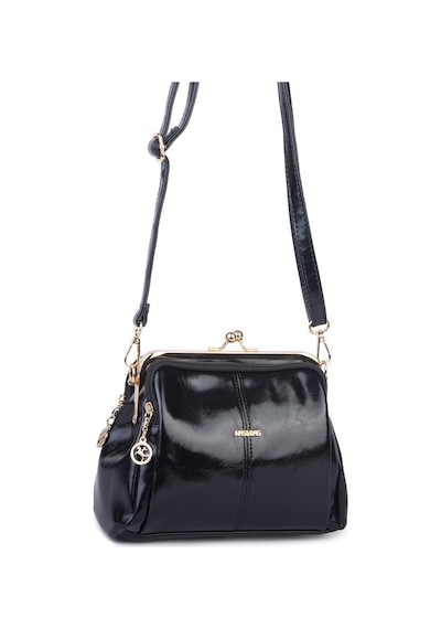 Nas Bag Burslu Klipsli Vintage Omuz Ve Çapraz Çanta 23x20 Cm Ebatlarındadır Siyah Yankı