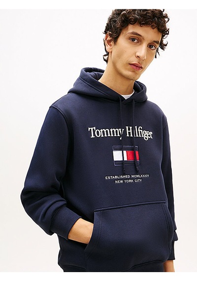 Tommy Hilfiger Erkek Marka Logolu Günlük Kullanıma Uygun Lacivert Sweatshirt Mw0mw42735 Dw5