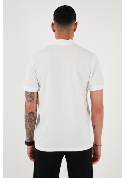 Buratti Pamuklu Regular Fit Fermuarlı Erkek Polo Yaka T Shirt 5902915 Beyaz