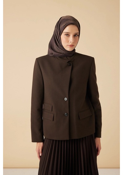 Maisa Ferya Mulberry İpek Eşarp 90 90 Cm - Kahverengi 4778