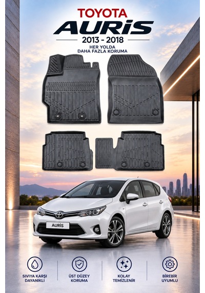 Toyota Auris 2013-2018 Aracınıza Özel Üretim Havuzlu Paspas Takımı A+ -mod-