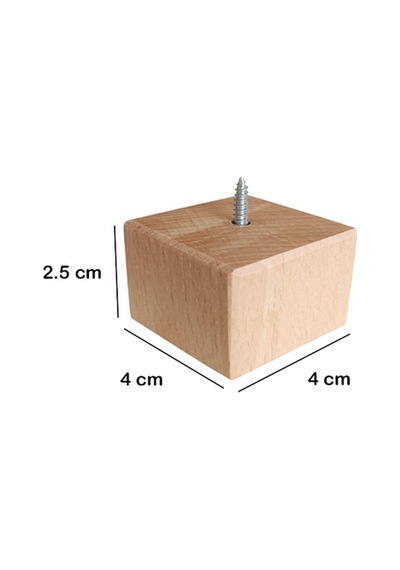 Masa - Mobilya - Ünite - Koltuk- Kanepe- Ahşap Ayak Takoz Yükseltici - 2.5 Cm Boyasız - Ham
