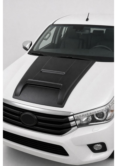Toyota Hilux 2015 Ve Sonrası Uyumlu Ön Kaput Scoop 1 Parça Abs Mat Siyah