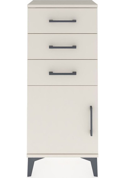 Arges Komodin Tek Raflı 3 Çekmeceli Tek Kapaklı 44x30x106 Aytaşı-aytaşı Aytası