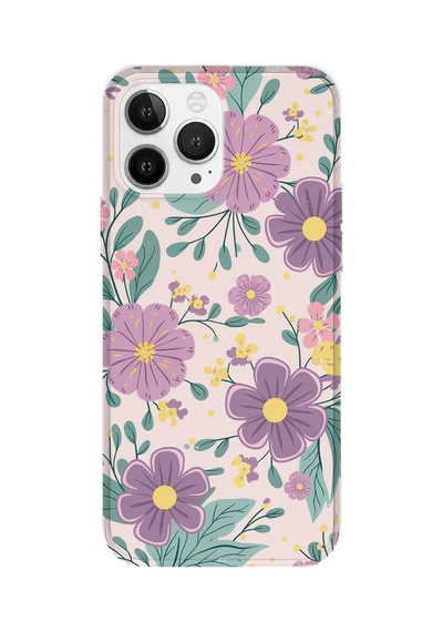 İphone 12 Pro Max Uyumlu Baskılı Şeffaf Telefon Kılıfı Koleksiyon: Pastelbloom Soft Series 1