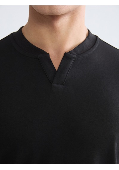 Lcwaıkıkı Classic Siyah Bisiklet Yaka Erkek Sweatshirt