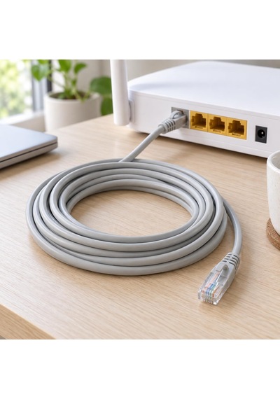 Cat6 Ethernet Kablosu 2 Metre Rj45 İnternet Kablosu Modem Pc Bilgisayar Laptop Ps5 Oyun Konsolu Router Switch Ağ Lan Network Patch Kablo Gri 25 Metre