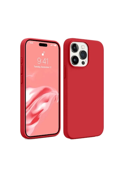 İphone 15 Pro Max Kılıf First Silikon - Kırmızı