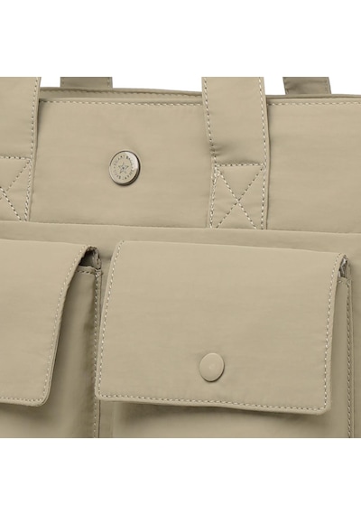 Smart Bags Mikro Poly Kumaş Büyük Boy Kadın Omuz Çantası 3345 Vizon