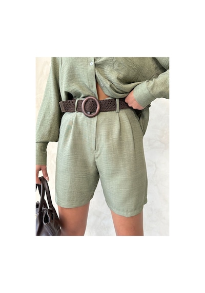 Verymoda Kemerli Şort D2686 Haki