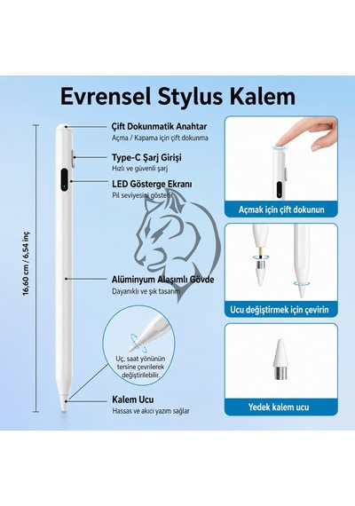Aktif Stylus Kalem, İpad, İphone Ve Android Tabletler İle Uyumlu, 4 Led Işıklı Pil Göstergesi, Usb-c Şarjlı, Bluetooth Gerektirmez, Hassas Kapasitif Dokunmatik Kalem, Beyaz Belirtilmemiş Aktif Stylus Kalem, İpad, İphone Ve Android Tabletler İle Uyumlu, 4 Led Işıklı Pil Göstergesi, Usb-c Şarjlı, Bluetooth Gerektirmez, Hassas Kapasitif Dokunmatik Kalem, Beyaz Belirtilmemiş