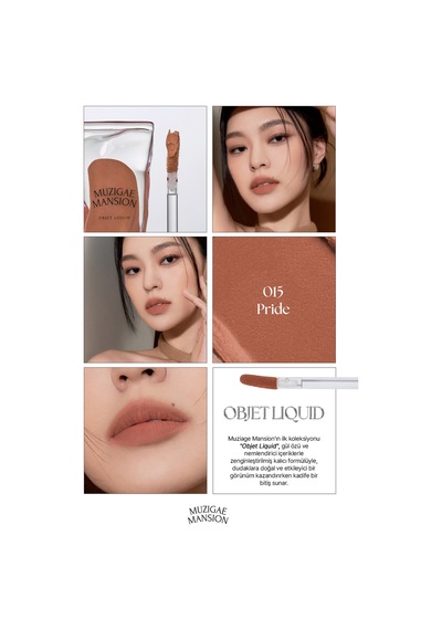 Muzıgae Mansıon Gül Özlü Kadife Bitiş Sunan Nemlendirici Ve Kalıcı Tint Objet Liquid 015 Pride 015 Pride