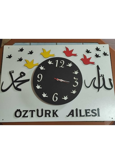 Mrchediyesepeti Duvar Saatleri Kişiye Özel Tasarım Şık Ve Kaliteli No924 Çok Renkli