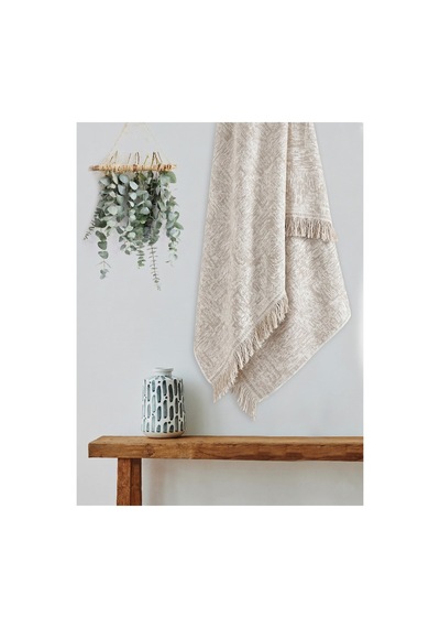 Çok Amaçlı Pamuklu Örtü- Kanepe-koltuk Şalı-koltuk Örtüsü 170x220-555 Bej