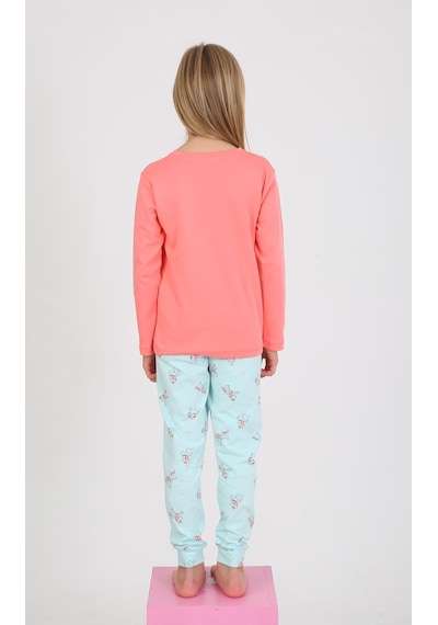 Kız Çocuk Uzun Kollu %100 Pamuklu Pijama Takımı Happy Princess Nar Nar