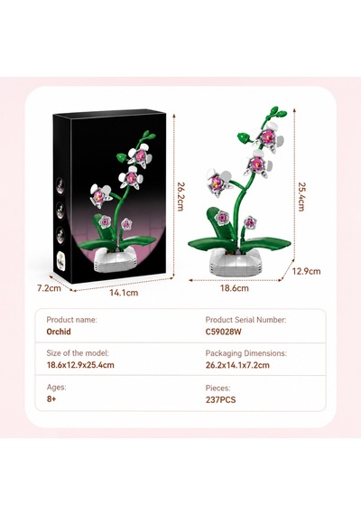 C59028w Saksılı Orkide Model 237 Parça Block Oyuncak