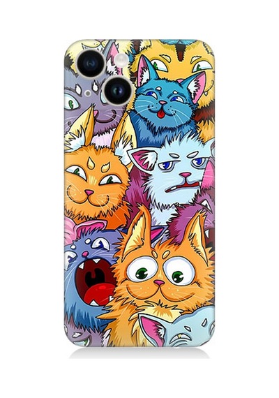 Apple Uyumlu iPhone 14 Silikon Kılıf Sevimli Kedi Ve Köpekler