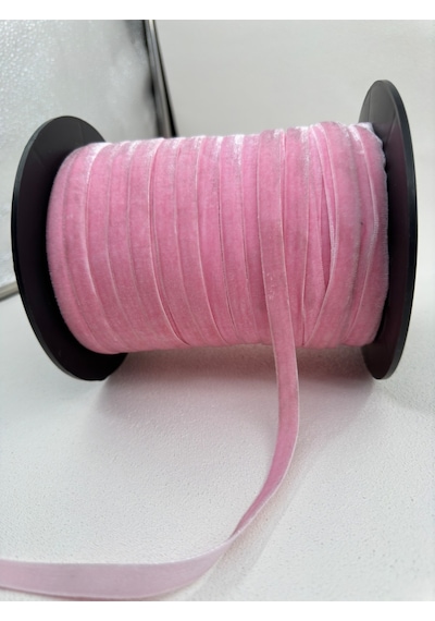 Paşateks- 1 Cm Düz Kadife-5 Metre-s. Pembe