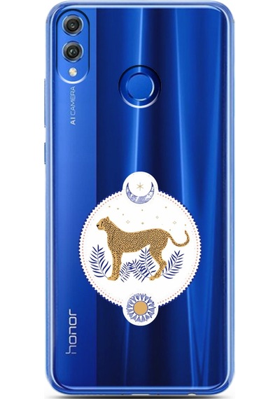 Honor 8x Madalyon Tasarımlı Süper Şeffaf Telefon Kılıfı Çok Renkli