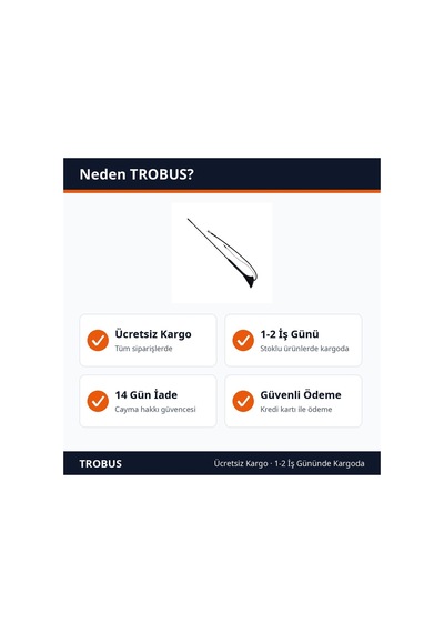 Trobus Volkswagen Uyumlu Oto Anten Kablolu Çubuk Tip 47 Cm Siyah