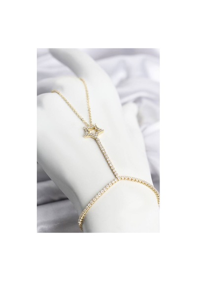 Gold Renk Pirinç Zirkon Taşlı Yıldız Model Şahmeran Tj-sn775 Evimdeyokyok
