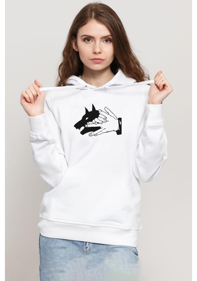 Jujutsu Kaisen Anime Divine Dogs Beyaz Kadın 3ip Kapşonlu Sweatshirt 001