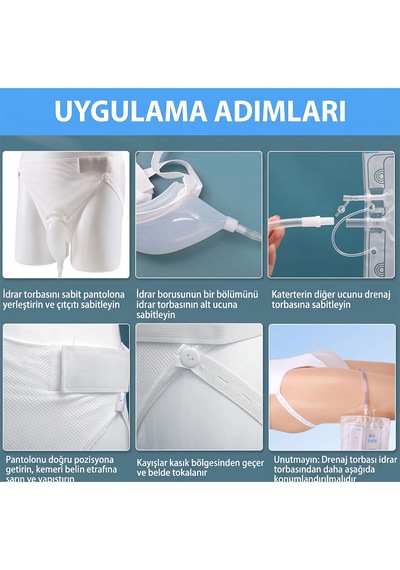 Erkekler İçin Ergonomik Idrar Toplama Torbası -külotlu, Sızdırmaz, Hijyenik Kullanım Erkeklere Özel Tek Ebat