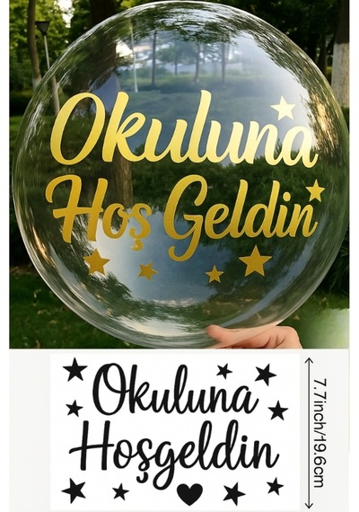 Kişiye Özel Yazı Sticker, Balon Üzeri Yazı, Balon Sticker Transfer Folyo, Balon Etiketi, Bobo Balon Çok Renkli
