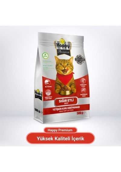 Happy Sığır Etli Kuru Kedi Maması 500 G