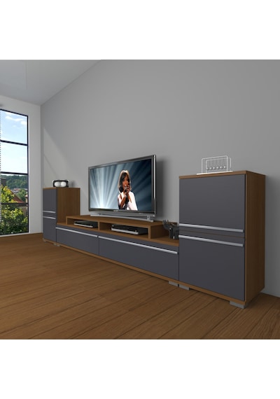 Decoraktiv Ekoflex On2 Mdf Tv Ünitesi Tv Sehpası - Ceviz Antrasit Ceviz - Antrasit