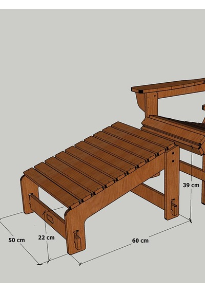 Mandu Ahşap Adirondack Ayak Uzatma Standı
