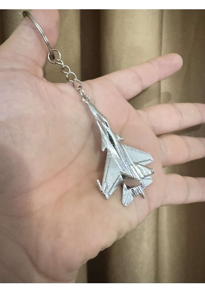 Herşey Nota Savaş Uçağı Uçak Hostes Pilot Gümüş Metal Anahtarlık