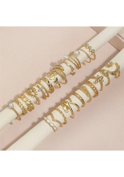 Girift Vintage Twila Gold Yüzük Seti Sarı