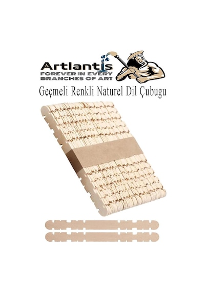 Naturel Geçmeli Dil Çubuğu Dar 150 Li Çentikli Tırtıklı Geçirmeli Eklemeli Naturel Dondurma Çubuğu Kesik Uçlu Ahşap Çubuk