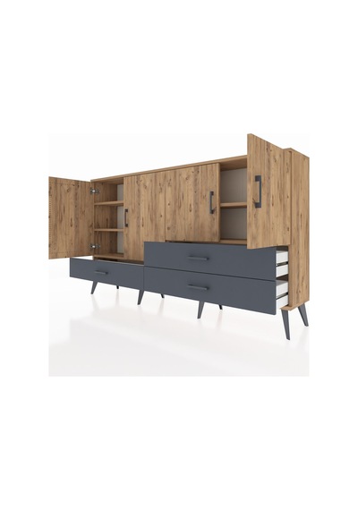 Arges Konsol 5 Raflı 3 Çekmeceli 4 Kapaklı 176x30x99 Çam-çam/antr Çam-çam/antrasit Arges Konsol 5 Raflı 3 Çekmeceli 4 Kapaklı 176x30x99 Çam-çam/antr Çam-çam/antrasit