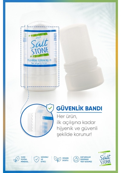 Erd Salt Stone Doğal Mineral Unisex Roll-On Deodorant 60 G Erd Salt Stone Doğal Mineral Unisex Roll-On Deodorant 60 G