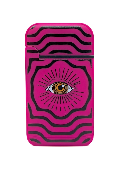 Zengaz Cool Tasarım Jet Alev Çakmak - Magenta Vibrant Eye Pembe