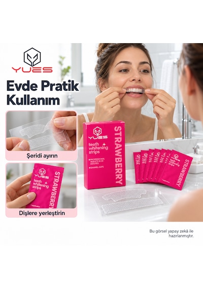 Yues Nt-fs Çilek Aromalı Diş Beyazlatma Bandı 14 Şerit 7 Uygulama