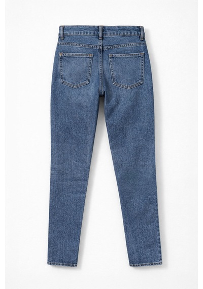 Bluew White Kadın Düz Kesim Slim Fit Pamuk Mavi Jean Pantolon 25