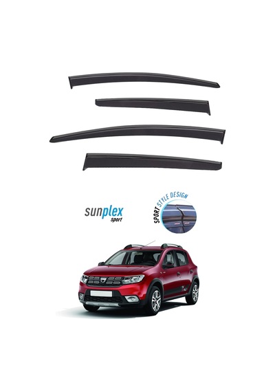 Dacia Sandero Stepway Sunplex Marka Cam Rüzgarlığı Mugen 4'Lü