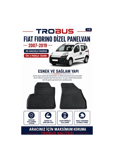 Trobus Fiat Fiorino Dizel Panelvan 2007-2019 2d Havuzlu Paspas 2 Parça