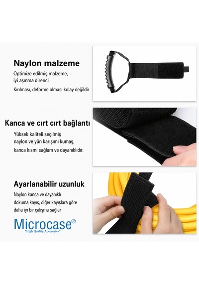 Microcase Ayarlanabilir Çok Amaçlı Kablo Hortum Vb Askılık Al5605 Siyah