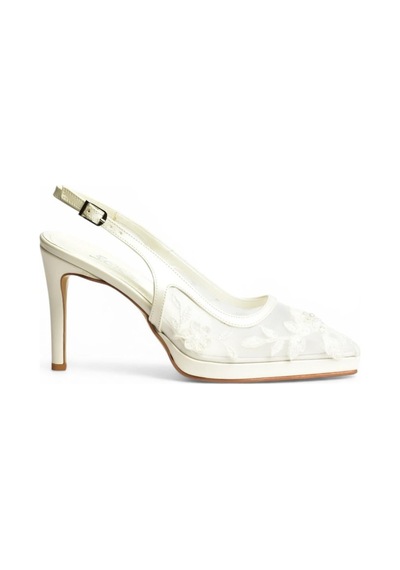 Fox Shoes Y246157609 Sedef İşlemeli İnce Topuklu Gelinlik Ayakkabısı